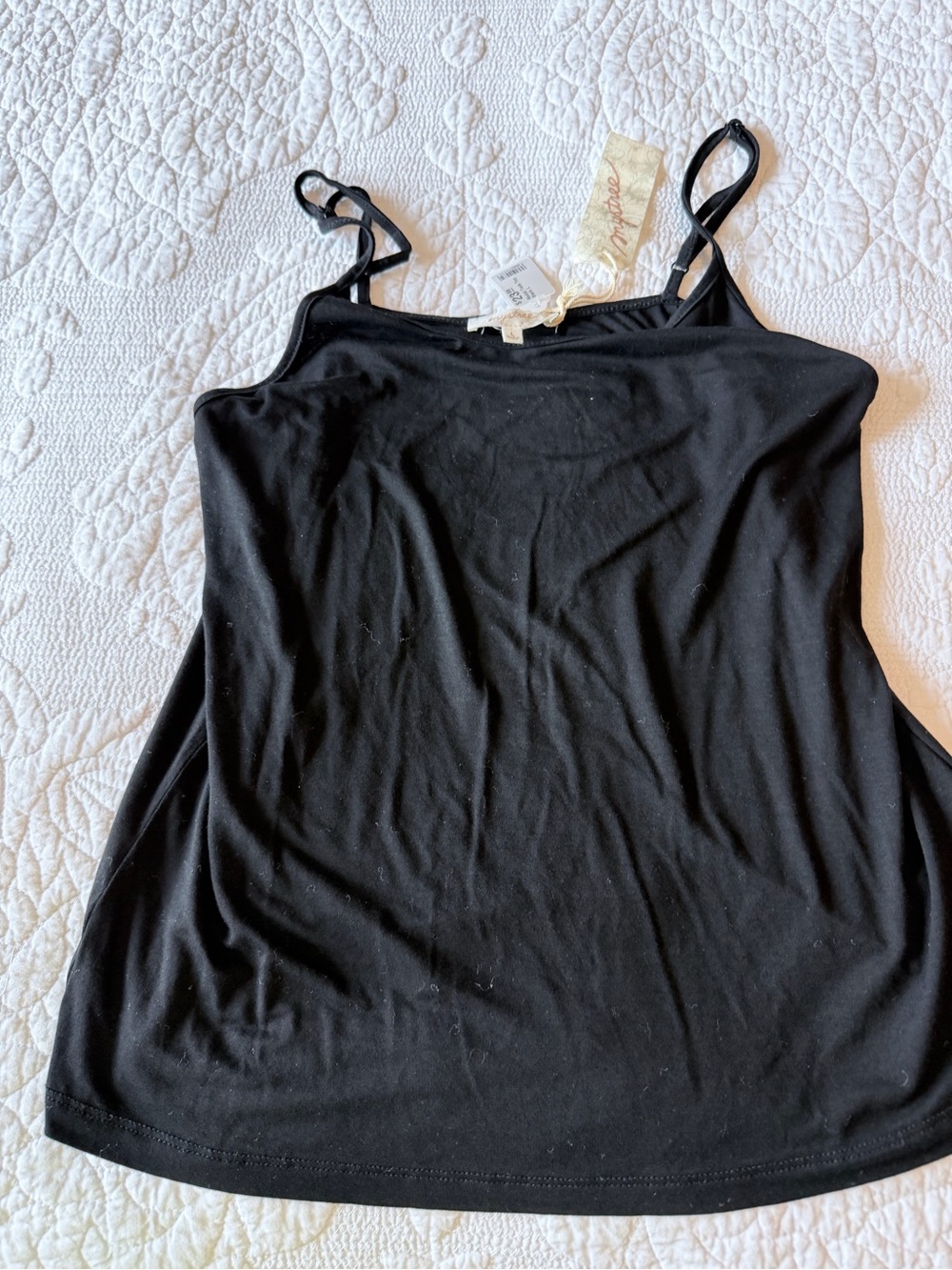 Mystree Black Spaghetti Strap Cami Tank